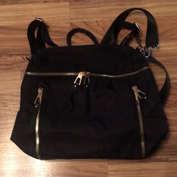 Black and Gold midsize backpack. - Picture 1 of 8